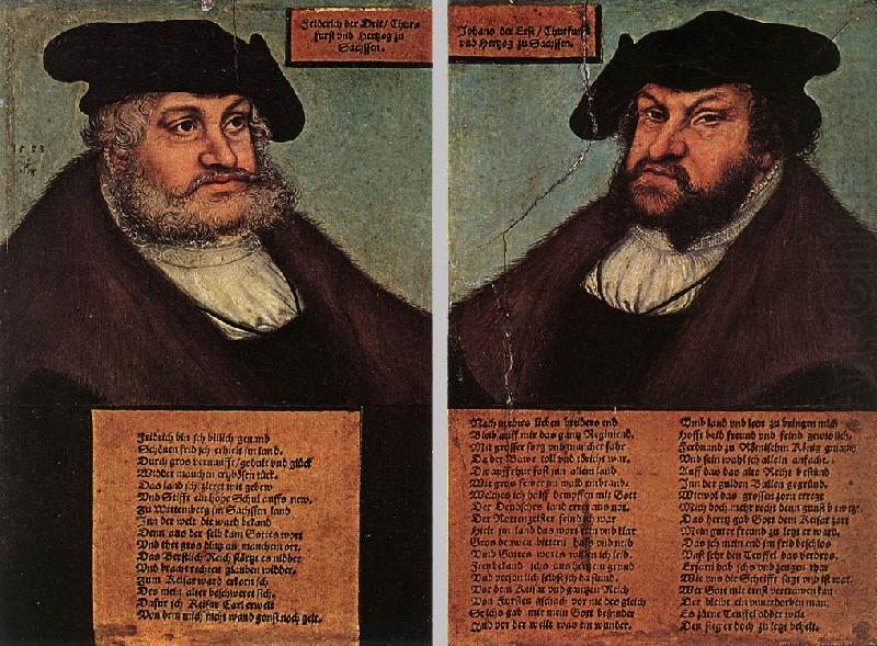 Portraits of Johann I and Frederick III the wise, Electors of Saxony dfg, CRANACH, Lucas the Elder